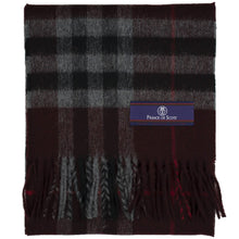 Load image into Gallery viewer, Prince of Scots Heritage Plaid Fringed Merino Wool Scarf (Cambridge Red)-scarf-HScarf472W2-810032759971-Prince of Scots-Prince of Scots