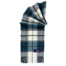 Load image into Gallery viewer, Prince of Scots Heritage Plaid Fringed Merino Wool Scarf (Dumfries Blue)-scarf-Prince of Scots-HScarfD02-810032759889-Prince of Scots