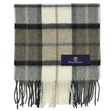 Load image into Gallery viewer, Prince of Scots Heritage Plaid Fringed Merino Wool Scarf (Dumfries Natural)-scarf-Prince of Scots-HScarfB03-810032759872-Prince of Scots