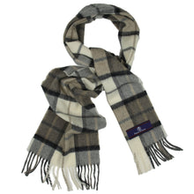 Load image into Gallery viewer, Prince of Scots Heritage Plaid Fringed Merino Wool Scarf (Dumfries Natural)-scarf-Prince of Scots-HScarfB03-810032759872-Prince of Scots