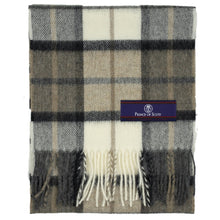 Load image into Gallery viewer, Prince of Scots Heritage Plaid Fringed Merino Wool Scarf (Dumfries Natural)-scarf-Prince of Scots-HScarfB03-810032759872-Prince of Scots