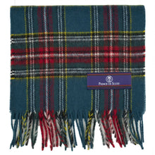 Load image into Gallery viewer, Prince of Scots Heritage Plaid Fringed Merino Wool Scarf (Stewart Teal)-scarf-HScarfA01-810032759858-Prince of Scots-Prince of Scots