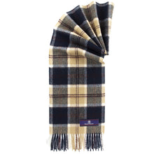 Load image into Gallery viewer, Prince of Scots Heritage Plaid Fringed Merino Wool Scarf (Stirling Navy)-scarf-Prince of Scots-HScarf8601-810032752255-Prince of Scots