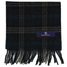 Load image into Gallery viewer, Prince of Scots Heritage Plaid Fringed Merino Wool Scarf (Storrs Charcoal)-scarf-HScarf470D3-810032759926-Prince of Scots-Prince of Scots