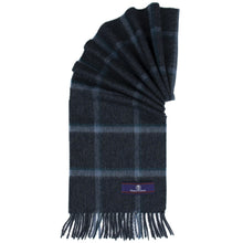 Load image into Gallery viewer, Prince of Scots Heritage Plaid Fringed Merino Wool Scarf (Yorkshire Navy)-scarf-HScarf465K06-810032759940-Prince of Scots-Prince of Scots