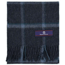 Load image into Gallery viewer, Prince of Scots Heritage Plaid Fringed Merino Wool Scarf (Yorkshire Navy)-scarf-HScarf465K06-810032759940-Prince of Scots-Prince of Scots