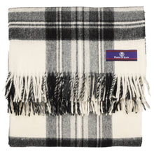 Load image into Gallery viewer, Prince of Scots Highland Tartan Tweed Merino Wool Throw ~ Dress Grey Stewart ~-Throws and Blankets-Prince of Scots-Prince of Scots