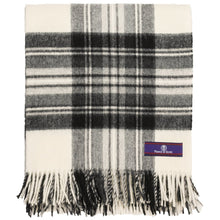 Load image into Gallery viewer, Prince of Scots Highland Tartan Tweed Merino Wool Throw ~ Dress Grey Stewart ~-Throws and Blankets-Prince of Scots-Prince of Scots