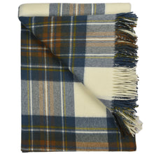 Load image into Gallery viewer, Prince of Scots Highland Tartan Tweed Merino Wool Throw ~ Muted Blue Stewart ~-Throws and Blankets-Prince of Scots-Prince of Scots