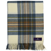 Load image into Gallery viewer, Prince of Scots Highland Tartan Tweed Merino Wool Throw ~ Muted Blue Stewart ~-Throws and Blankets-Prince of Scots-Prince of Scots