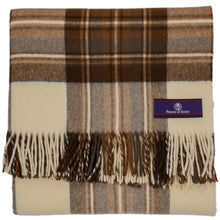 Load image into Gallery viewer, Prince of Scots Highland Tweed Merino Wool Throw ~ Natural Dress Stewart ~-Throws and Blankets-Prince of Scots-00810032750664-J400013-Prince of Scots