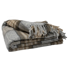 Load image into Gallery viewer, Prince of Scots Highland Tweed Pure New Wool Fluffy Throw ~ McKellar Tan Plaid ~-Throws and Blankets-Prince of Scots-00810032750251-K4050018-02-Prince of Scots