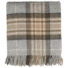 Load image into Gallery viewer, Prince of Scots Highland Tweed Pure New Wool Fluffy Throw ~ McKellar Tan Plaid ~-Throws and Blankets-Prince of Scots-00810032750251-K4050018-02-Prince of Scots
