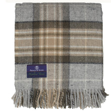 Load image into Gallery viewer, Prince of Scots Highland Tweed Pure New Wool Fluffy Throw ~ McKellar Tan Plaid ~-Throws and Blankets-Prince of Scots-00810032750251-K4050018-02-Prince of Scots
