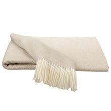 Load image into Gallery viewer, Southampton Home Merino Wool Herringbone Throw (Linen)-Throws and Blankets-Prince of Scots-810032751098-Q029002-Prince of Scots