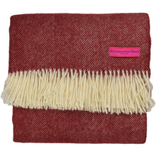 Load image into Gallery viewer, Southampton Home Wool Herringbone Throw (Cherry)-Throws and Blankets-Prince of Scots-810032750978-Q028001-22-Prince of Scots