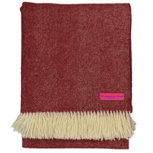 Load image into Gallery viewer, Southampton Home Wool Herringbone Throw (Cherry)-Throws and Blankets-Prince of Scots-810032750978-Q028001-22-Prince of Scots