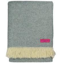 Load image into Gallery viewer, Southampton Home Wool Herringbone Throw (Robin's Egg)-Throws and Blankets-Prince of Scots-810032750992-Q028001-10-Prince of Scots