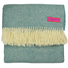 Load image into Gallery viewer, Southampton Home Wool Herringbone Throw (Sea Glass)-Throws and Blankets-Prince of Scots-810032750930-Q028001-12-Prince of Scots