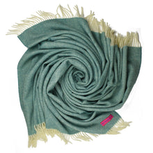 Load image into Gallery viewer, Southampton Home Wool Herringbone Throw (Sea Glass)-Throws and Blankets-Prince of Scots-810032750930-Q028001-12-Prince of Scots