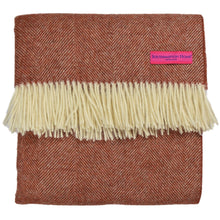 Load image into Gallery viewer, Southampton Home Wool Herringbone Throw (Terracotta)-Throws and Blankets-Prince of Scots-810032750947-Q028001-26-Prince of Scots