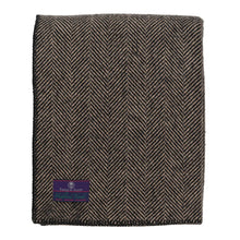 Load image into Gallery viewer, Highland Tweeds BIG Throw ~ Black Herringbone  ~
