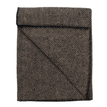 Load image into Gallery viewer, Highland Tweeds BIG Throw ~ Black Herringbone  ~
