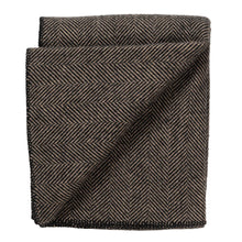 Load image into Gallery viewer, Highland Tweeds BIG Throw ~ Black Herringbone  ~
