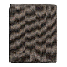 Load image into Gallery viewer, Highland Tweeds BIG Throw ~ Black Herringbone  ~
