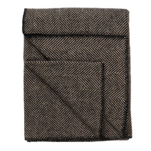 Load image into Gallery viewer, Highland Tweeds BIG Throw ~ Black Herringbone  ~
