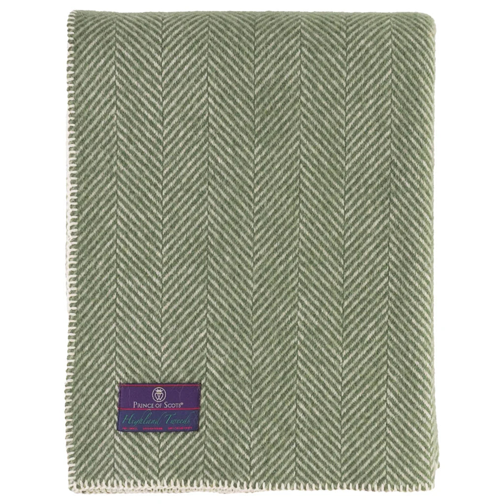 Highland Tweeds BIG Throw ~ Evergreen Herringbone  ~