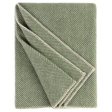 Load image into Gallery viewer, Highland Tweeds BIG Throw ~ Evergreen Herringbone  ~
