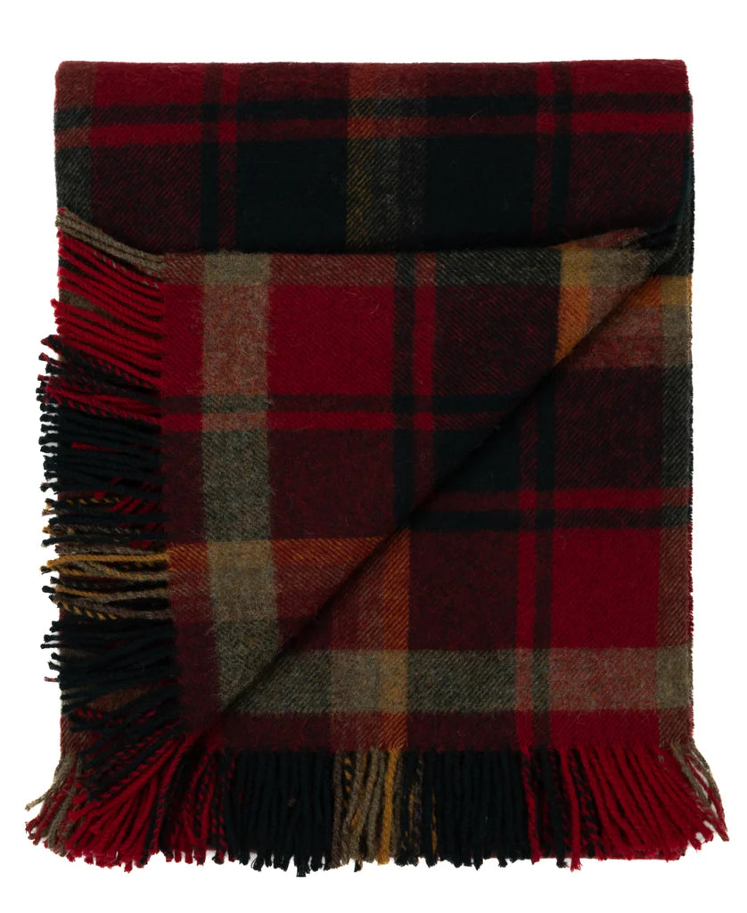 Highland Tweeds Shetland Lambswool Throw (Dark Maple)