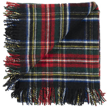 Load image into Gallery viewer, Prince of Scots Highland Tweed Pure New Wool Fluffy Throw ~ Black Stewart ~
