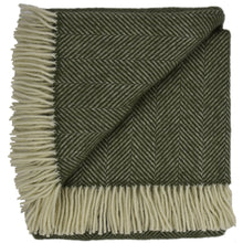 Load image into Gallery viewer, Highland Tweed Herringbone Pure New Wool Throw ~ Evergreen ~-Throws and Blankets-Prince of Scots-00810032750091-K4050030-22-Prince of Scots
