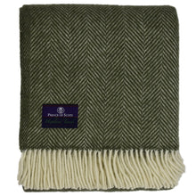 Load image into Gallery viewer, Highland Tweed Herringbone Pure New Wool Throw ~ Evergreen ~-Throws and Blankets-Prince of Scots-00810032750091-K4050030-22-Prince of Scots
