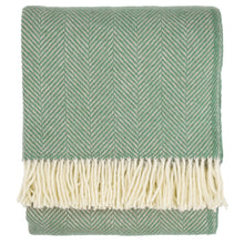 Load image into Gallery viewer, Highland Tweed Herringbone Pure New Wool Throw ~ Mint ~-Throws and Blankets-Prince of Scots-00810032750121-K4050030-20-Prince of Scots
