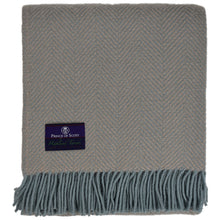 Load image into Gallery viewer, Highland Tweed Herringbone Pure New Wool Throw ~ Oyster ~-Throws and Blankets-Prince of Scots-00810032750145-K4050030-22-Prince of Scots
