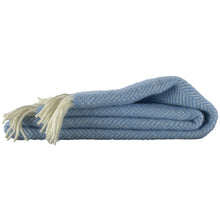 Load image into Gallery viewer, Highland Tweed Herringbone Pure New Wool Throw ~ Sky Blue ~-Throws and Blankets-Prince of Scots-00810032750169-K4050030-018-Prince of Scots
