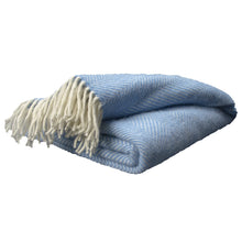 Load image into Gallery viewer, Highland Tweed Herringbone Pure New Wool Throw ~ Sky Blue ~-Throws and Blankets-Prince of Scots-00810032750169-K4050030-018-Prince of Scots
