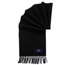 Load image into Gallery viewer, Prince of Scots Fringed Merino Wool Scarf (Black)-scarf-Prince of Scots-PrinceBlack-810032759759-Prince of Scots
