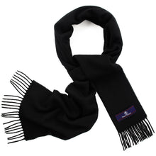 Load image into Gallery viewer, Prince of Scots Fringed Merino Wool Scarf (Black)-scarf-Prince of Scots-PrinceBlack-810032759759-Prince of Scots
