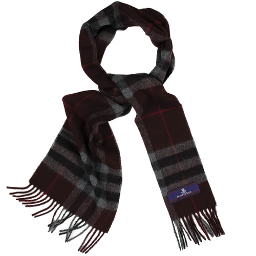 Prince of Scots Heritage Plaid Fringed Merino Wool Scarf (Cambridge Red)-scarf-HScarf472W2-810032759971-Prince of Scots-Prince of Scots