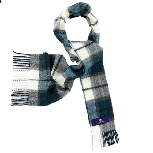 Prince of Scots Heritage Plaid Fringed Merino Wool Scarf (Dumfries Blue)-scarf-Prince of Scots-HScarfD02-810032759889-Prince of Scots
