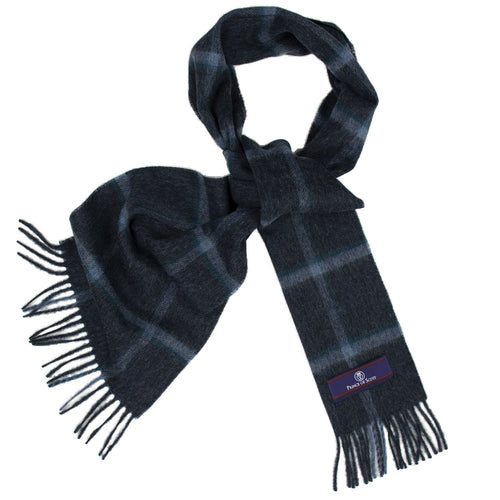 Prince of Scots Heritage Plaid Fringed Merino Wool Scarf (Yorkshire Navy)-scarf-HScarf465K06-810032759940-Prince of Scots-Prince of Scots