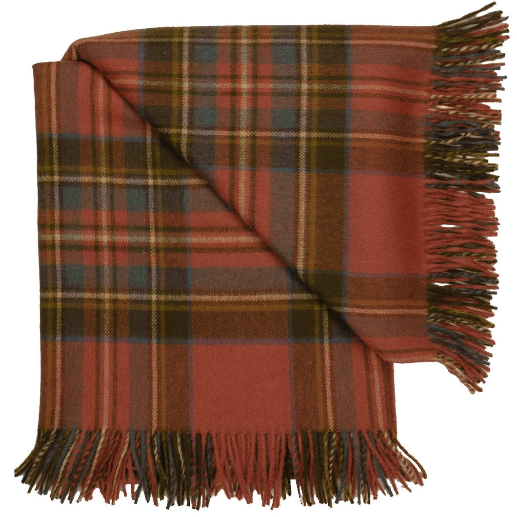 Prince of Scots Highland Tweed Merino Wool Throw ~ Antique Royal Stewart ~-Throws and Blankets-Prince of Scots-00810032750657-J400002-Prince of Scots