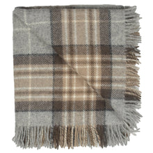 Load image into Gallery viewer, Prince of Scots Highland Tweed Pure New Wool Fluffy Throw ~ McKellar Tan Plaid ~-Throws and Blankets-Prince of Scots-00810032750251-K4050018-02-Prince of Scots
