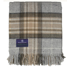 Load image into Gallery viewer, Prince of Scots Highland Tweed Pure New Wool Fluffy Throw ~ McKellar Tan Plaid ~-Throws and Blankets-Prince of Scots-00810032750251-K4050018-02-Prince of Scots
